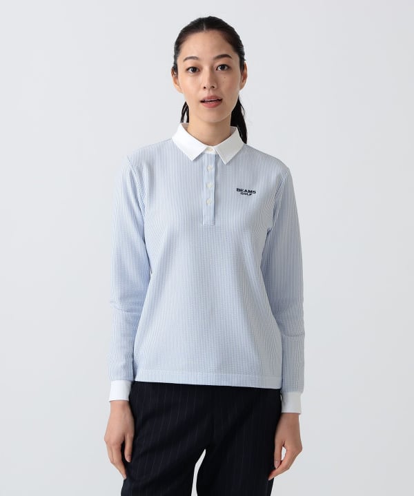 PURPLE LABEL / クレリック ロングスリーブ ポロシャツ Model：H172 B75 W58 H84　Size：M