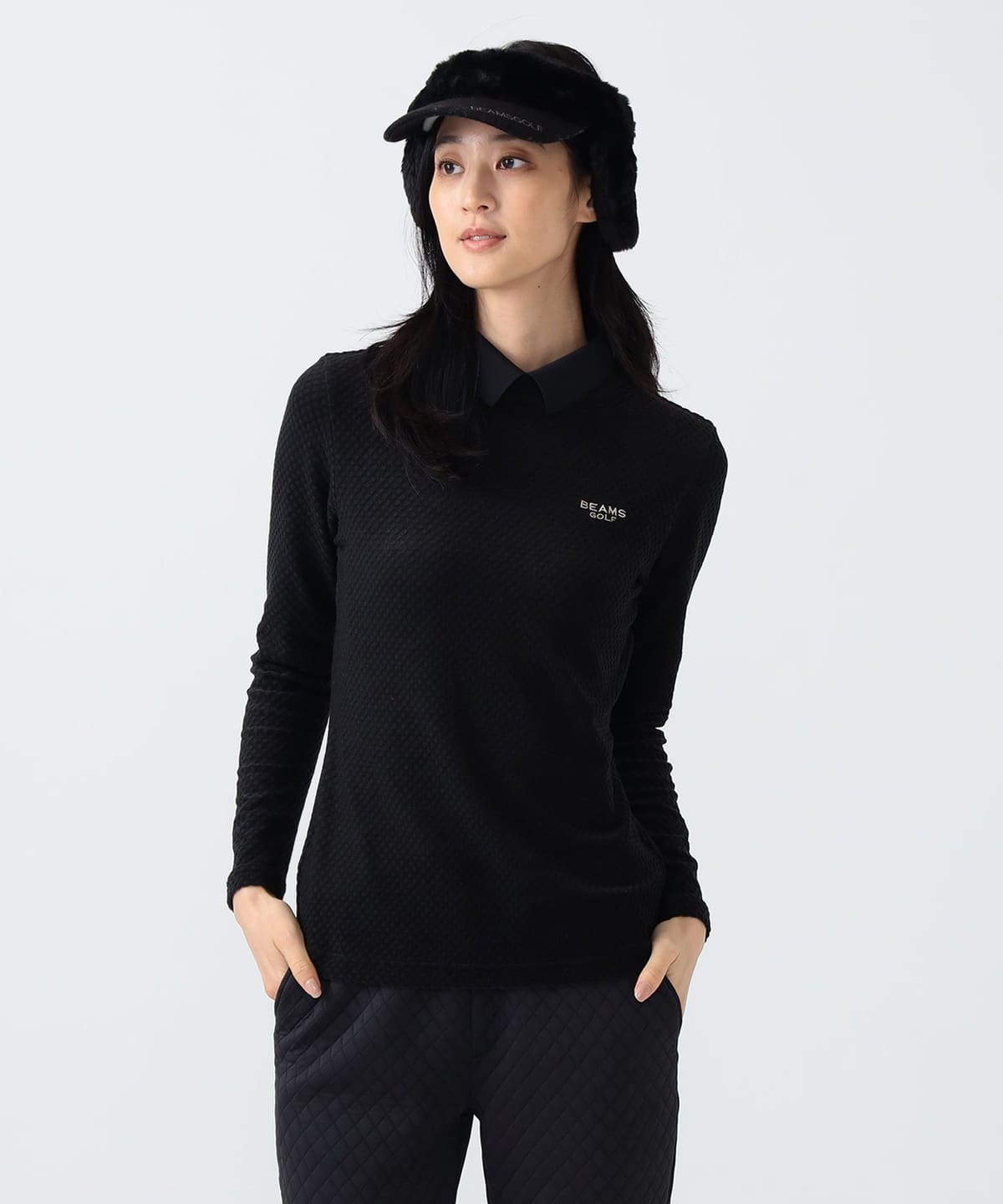 BEAMS GOLF（ビームス ゴルフ）PURPLE LABEL / 衿付 グリッド