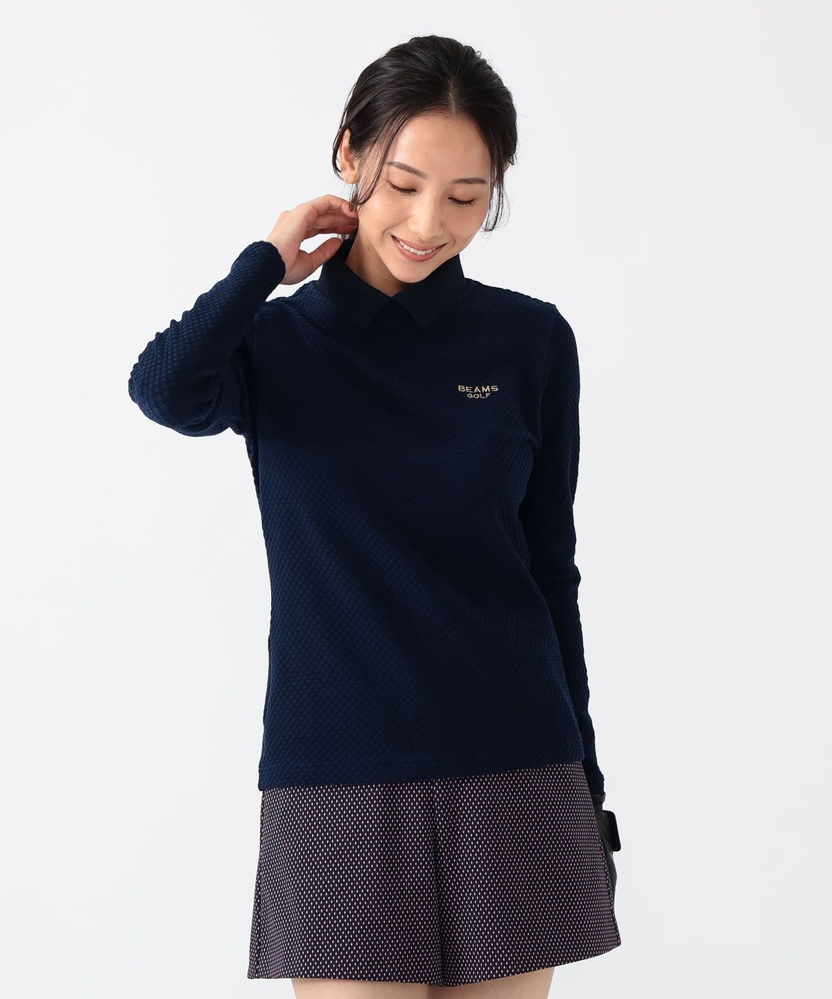 BEAMS GOLF（ビームス ゴルフ）PURPLE LABEL / 衿付 グリッド