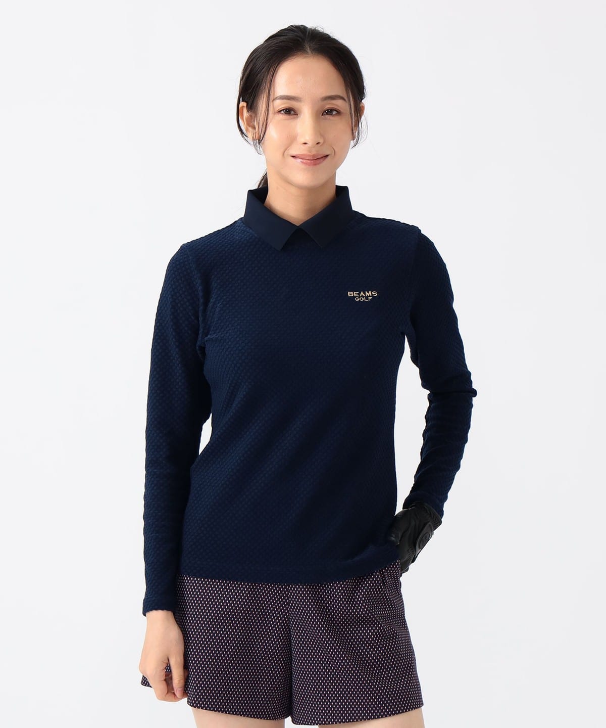 極美品　BEAMS GOLF 襟付き プルオーバー ポロシャツ　サイズM BEAMS GOLF（ビームス ゴルフ）〈WOMEN〉ORANGE LABEL / 別注