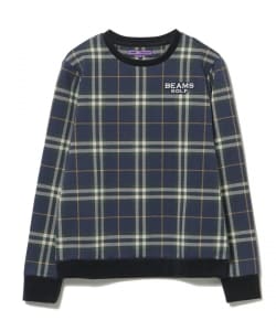 PURPLE LABEL / クルーネック チェックプルオーバー