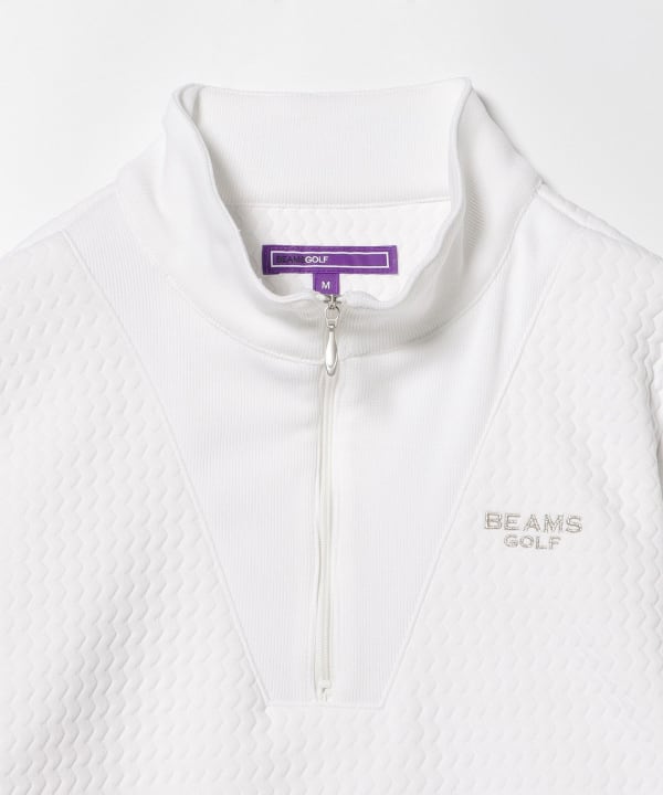 BEAMS GOLF PURPLE LABEL ジャージ 白 M ワッペン BEAMS GOLF PURPLE LABEL ジャージ 白 M ワッペン