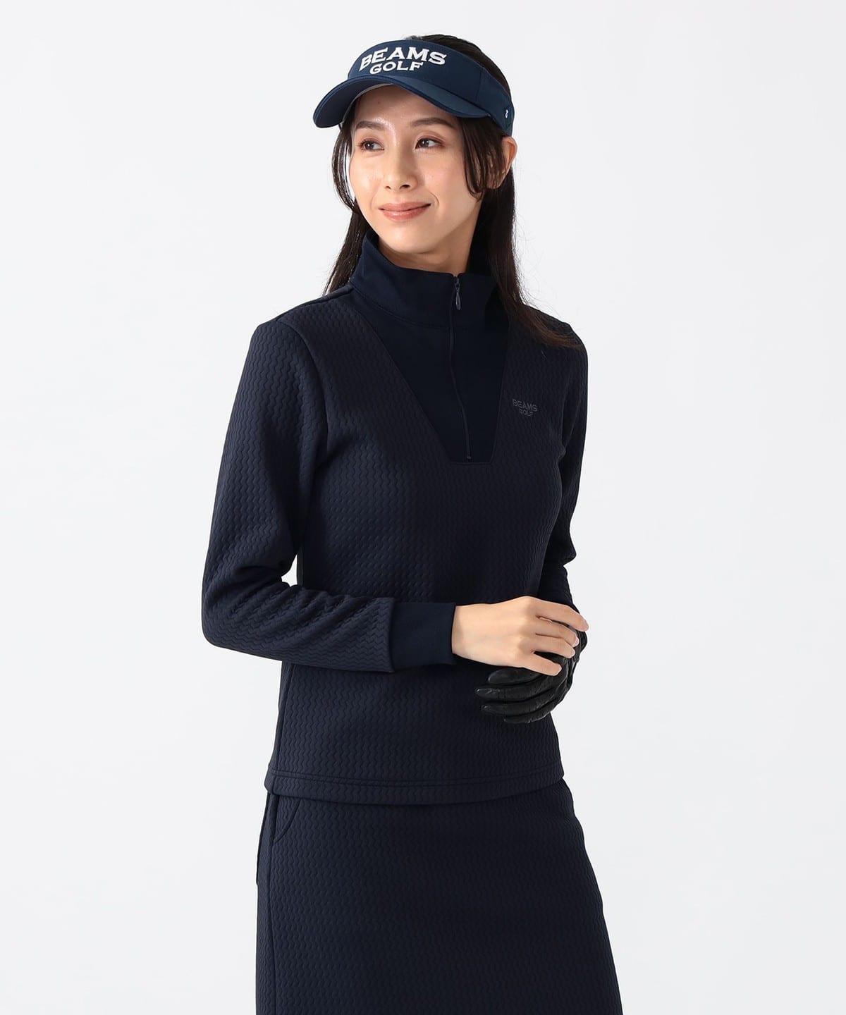 BEAMS GOLF ビームスゴルフ ハーフジップ ポリエステル ベスト M BEAMS GOLF（ビームス ゴルフ）〈WOMEN〉 ORANGE LABEL