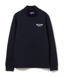 〈WOMEN〉BEAMS GOLF PURPLE LABEL / メッシュキルト ジャカード モックネックシャツ