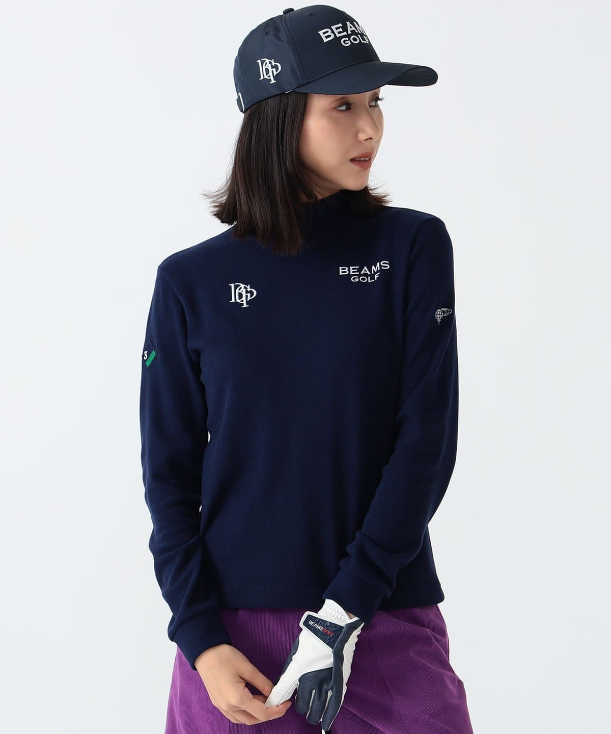 PURPLE LABEL / スフィダンテ モックネックシャツ Tシャツ・カットソー WOMEN NAVY L PURPLE LABEL / スフィダンテ モックネックシャツ Tシャツ・カットソー WOMEN NAVY L