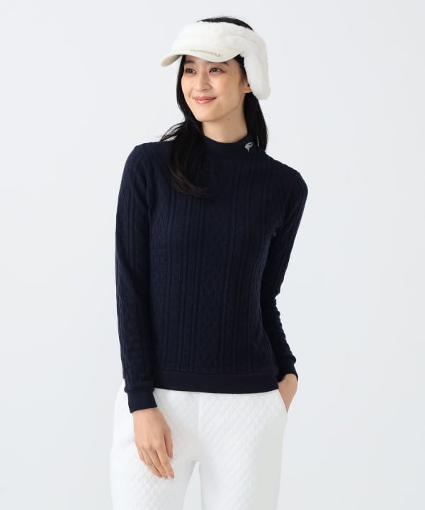 BEAMS GOLF モックネック ロングスリーブ Tシャツ 長袖 ロンT BEAMS GOLF（ビームス ゴルフ）PURPLE LABEL / ケーブル ロング