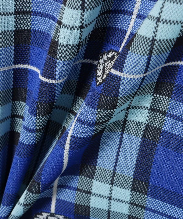 PURPLE LABEL / エンブレムチェック モックネック ロングスリーブ シャツ（吸水速乾）