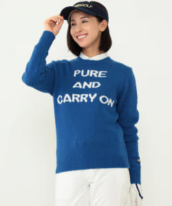 ￥〈WOMEN〉BEAMS GOLF PURPLE LABEL / ラムウール レタード ニット
