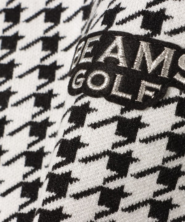 BEAMS GOLF（ビームス ゴルフ）PURPLE LABEL / ハウンドトゥース モックネックニット（トップス ニット・セーター）通販｜BEAMS