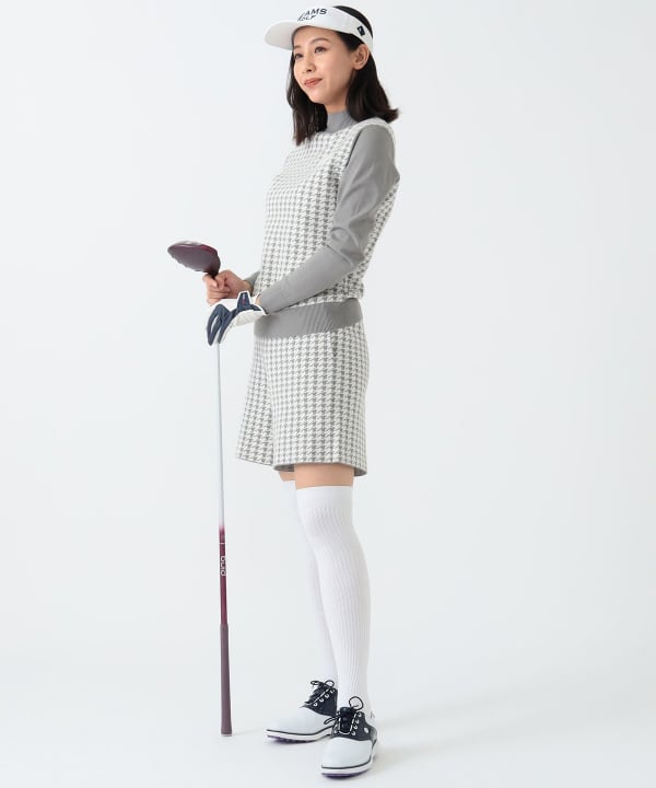 BEAMS GOLF（ビームス ゴルフ）PURPLE LABEL / ハウンドトゥース モックネックニット（トップス ニット・セーター）通販｜BEAMS