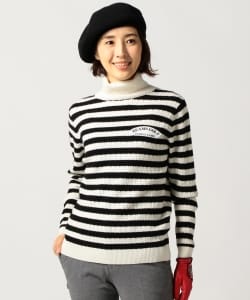 BEAMS GOLF PURPLE LABEL / ケーブル ボーダー タートルネック