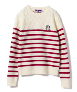 BEAMS GOLF PURPLE LABEL /　ケーブル ボーダー ニット