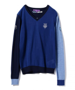 BEAMS GOLF PURPLE LABEL /　配色 Vネック ニット
