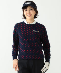 BEAMS GOLF PURPLE LABEL / ドット柄 クルーニット