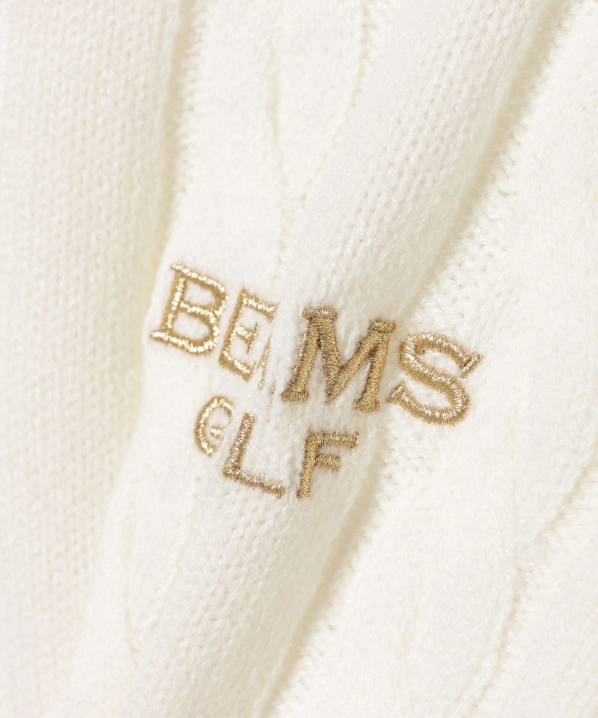 【美品】BEAMS GOLF レディース ニットパーカー M ウール混 刺繍ロゴ ★6220.jpg