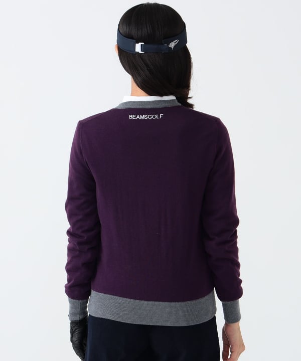 BEAMS GOLF（ビームス ゴルフ）〈WOMEN〉PURPLE LABEL / エアシャット 裏付き スフィダンテ バイカラーニット（トップス  ニット・セーター）通販｜BEAMS