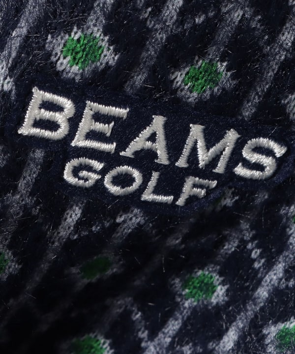 【新品】 BEAMS GOLF スウェット 幾何学 総柄 ストレッチ M JONES × BEAMS GOLF 別注 フロント刺繍 スウェット(中間着