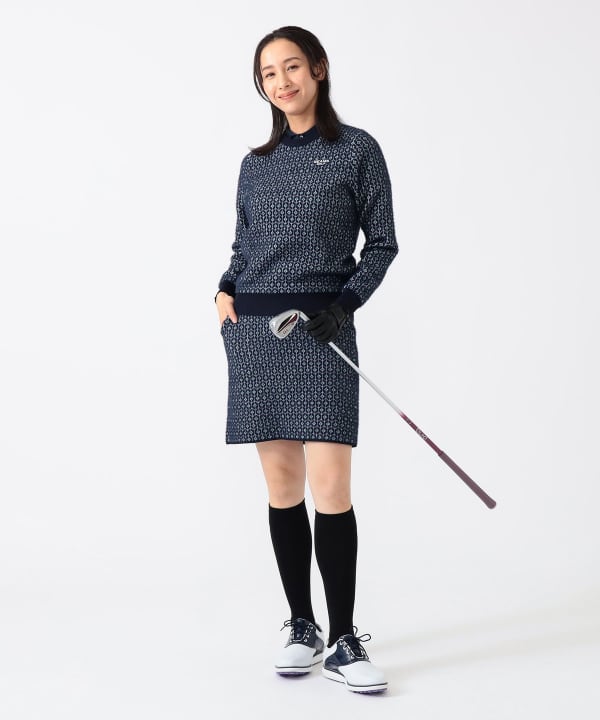 BEAMS GOLF ビームスゴルフ　セットアップ　ニット　セーター　スカート BEAMS GOLF（ビームス ゴルフ）PURPLE LABEL / 幾何学柄 ニット