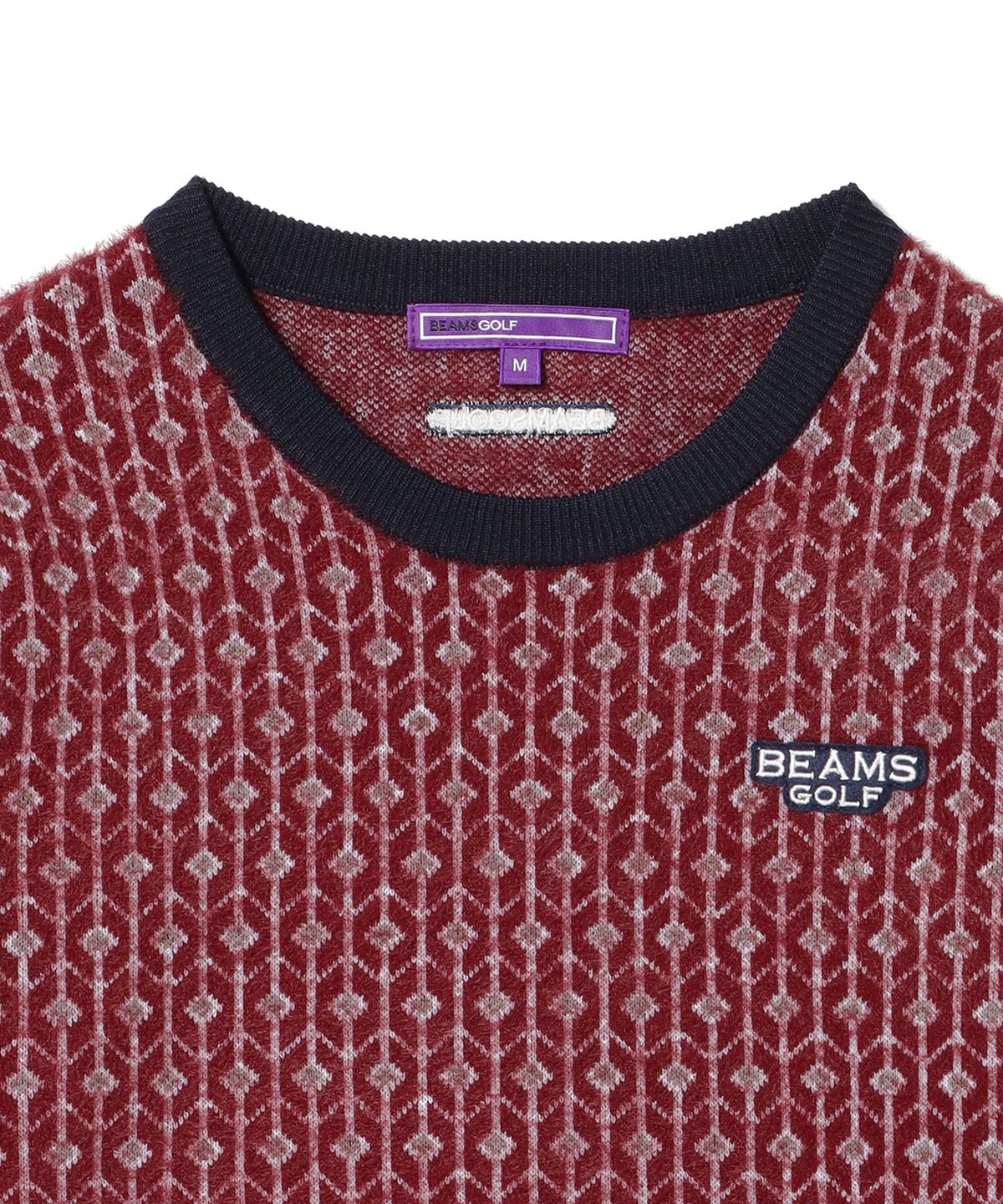 BEAMS GOLF ビームスゴルフ 毛100% ウールニットドット柄ブラック BEAMS GOLF ビームスゴルフ 毛100% ウールニットドット柄ブラック