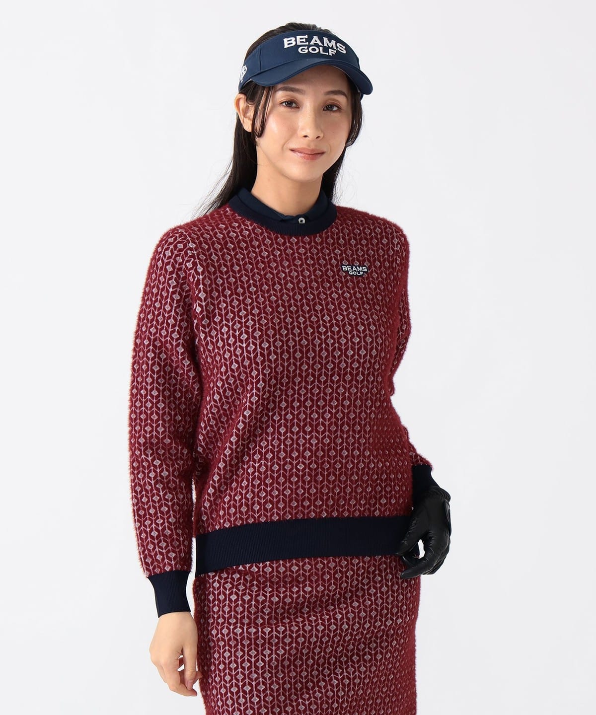 BEAMS GOLF（ビームス ゴルフ）PURPLE LABEL / 幾何学柄 ニットプル