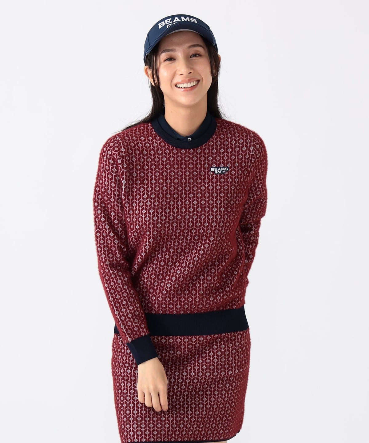 BEAMS GOLF ビームスゴルフ　セットアップ　ニット　セーター　スカート かわいいロゴのセットアップ！｜ビームス ゴルフ グランフロント