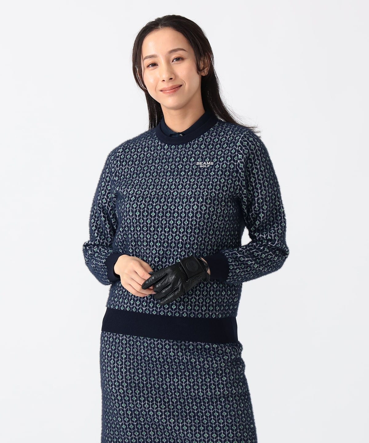 BEAMS GOLF ビームス ゴルフ ニット セーター M ブラック 千鳥柄 BEAMS GOLF ビームス ゴルフ ニット セーター M ブラック 千鳥柄