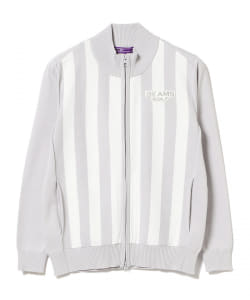 ＜WOMEN＞BEAMS GOLF PURPLE LABEL / ストライプ ニット ブルゾン