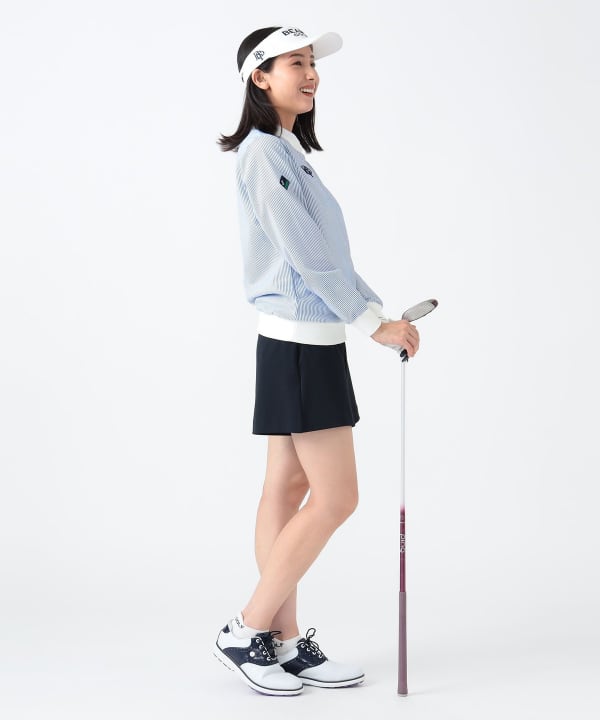 美品　BEAMS GOLF レディース　サッカー生地　ジップジャケット BEAMS GOLF（ビームス ゴルフ）〈WOMEN〉 PURPLE LABEL