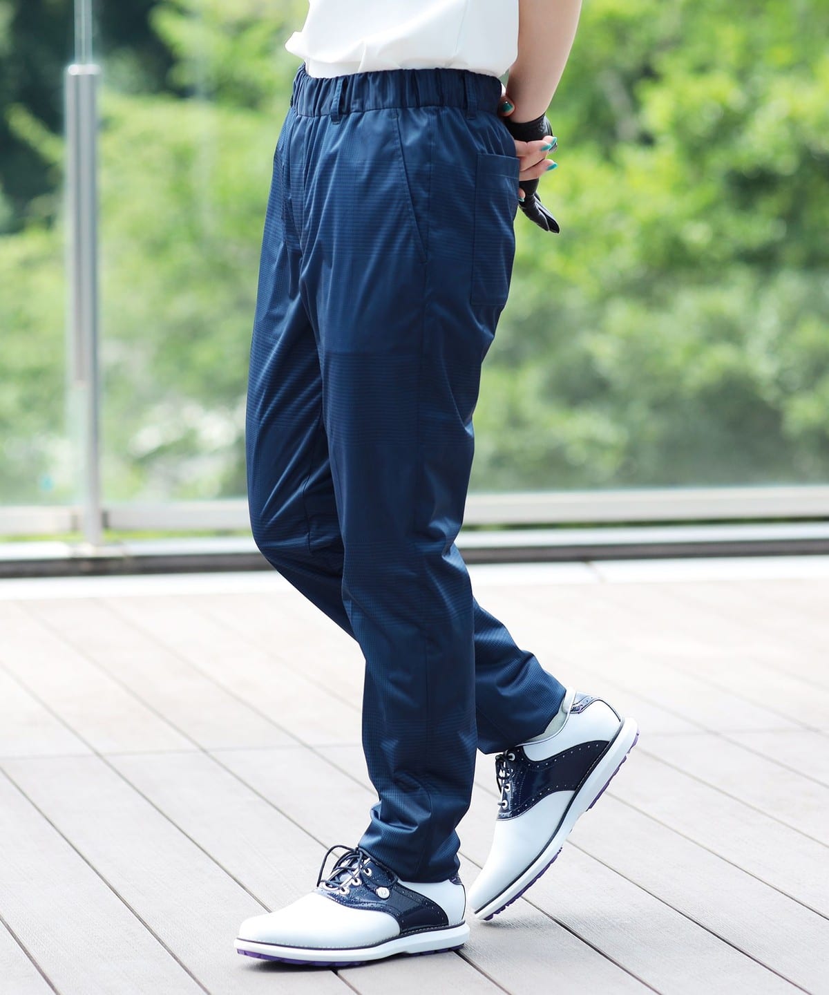 PURPLE LABEL / 防風・撥水 グレンチェックパンツ パンツ WOMEN NAVY S PURPLE LABEL / 防風・撥水 グレンチェックパンツ パンツ WOMEN NAVY S