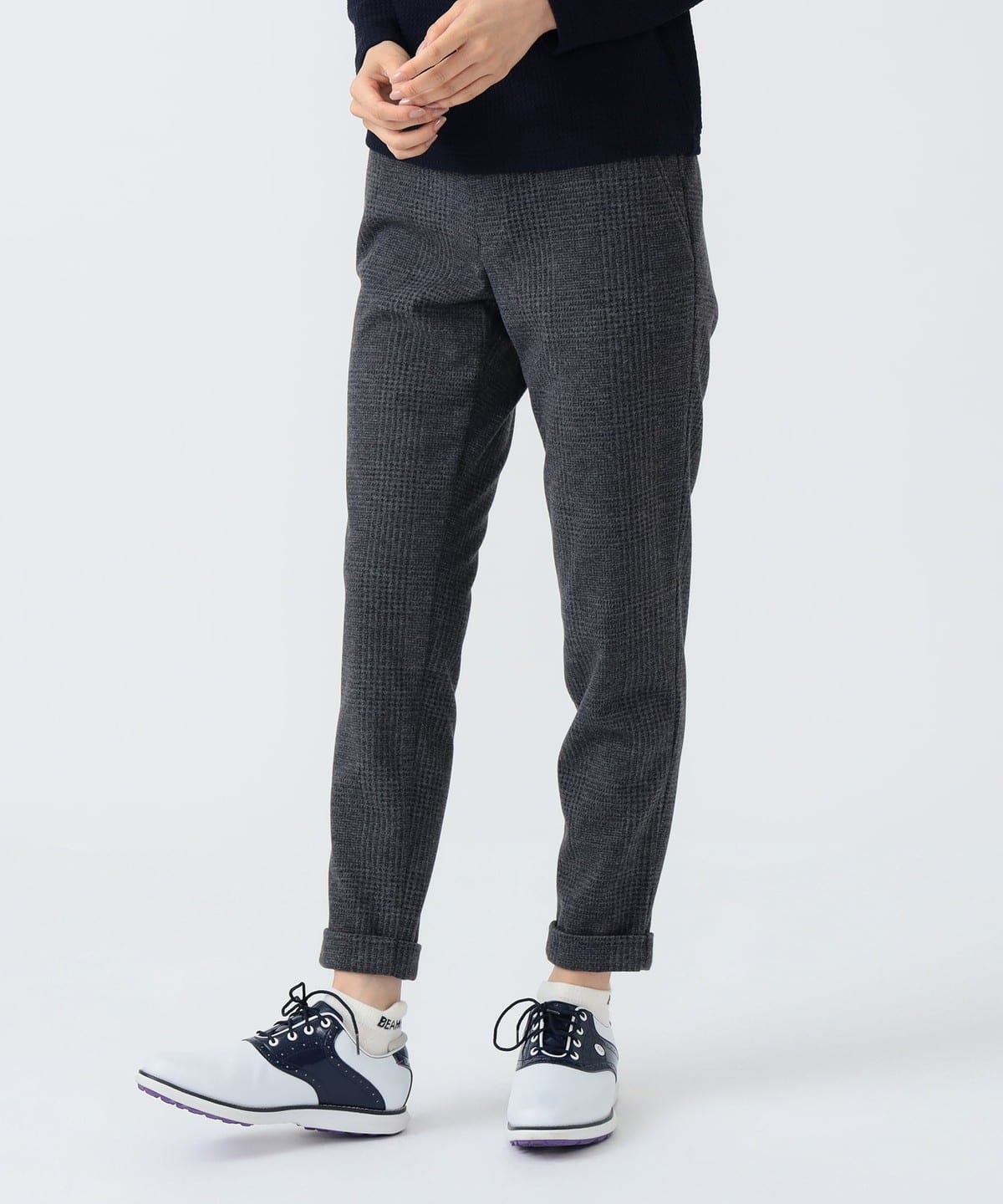 PURPLE LABEL / W裾 ロングパンツ パンツ WOMEN CHARCOAL. GRAY CHECK L PURPLE LABEL / W裾 ロングパンツ パンツ WOMEN CHARCOAL. GRAY CHECK L