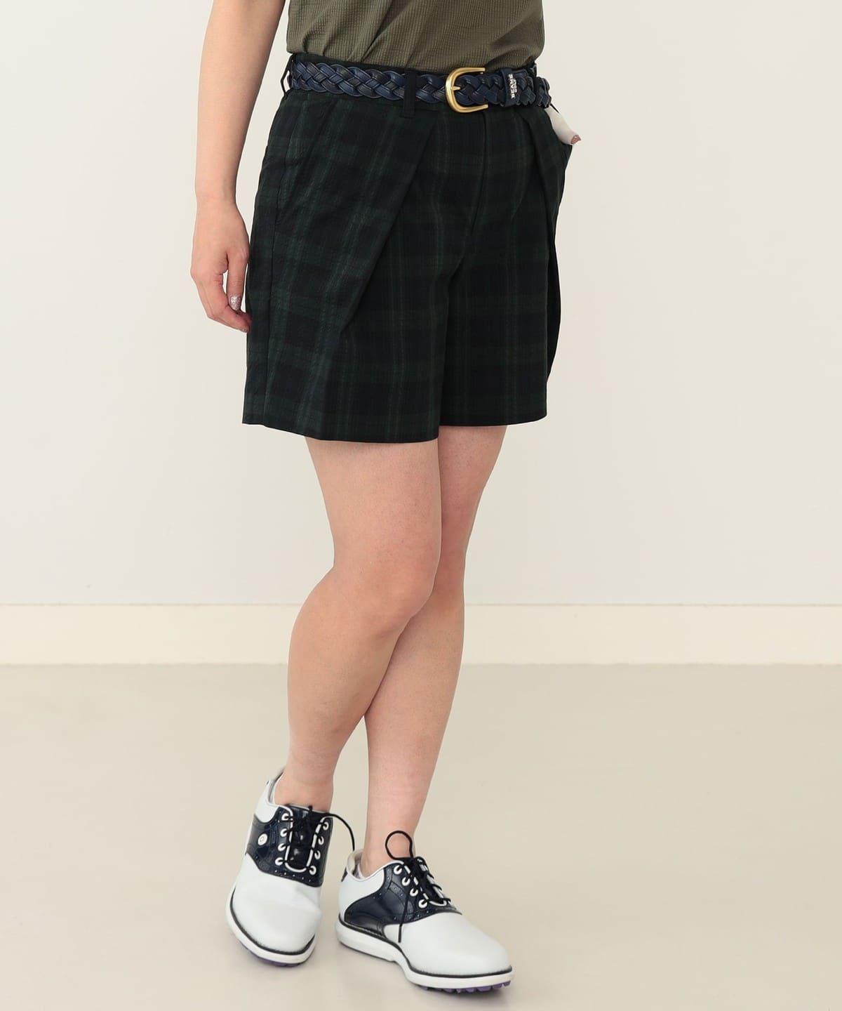PURPLE LABEL / タック サッカー ショートパンツ パンツ WOMEN BLACK WATCH S PURPLE LABEL / タック サッカー ショートパンツ パンツ WOMEN BLACK WATCH S