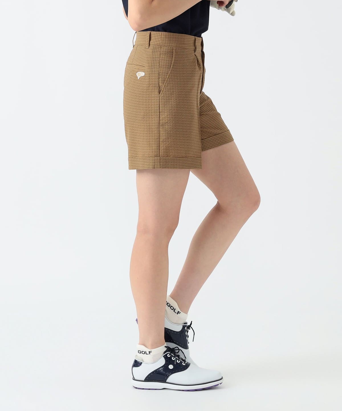 PURPLE LABEL / ギンガム 裾ダブル ショーツ【STRETCH】 パンツ WOMEN BEIGE L PURPLE LABEL / ギンガム 裾ダブル ショーツ【STRETCH】 パンツ WOMEN BEIGE L
