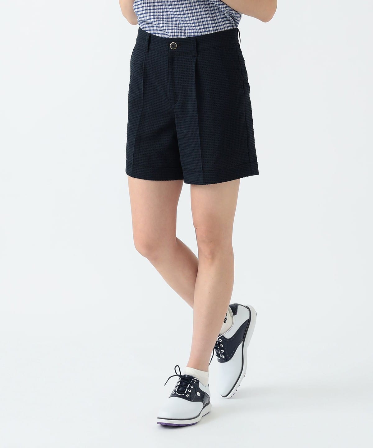 PURPLE LABEL / ギンガム 裾ダブル ショーツ【STRETCH】 パンツ WOMEN NAVY M PURPLE LABEL / ギンガム 裾ダブル ショーツ【STRETCH】 パンツ WOMEN NAVY M
