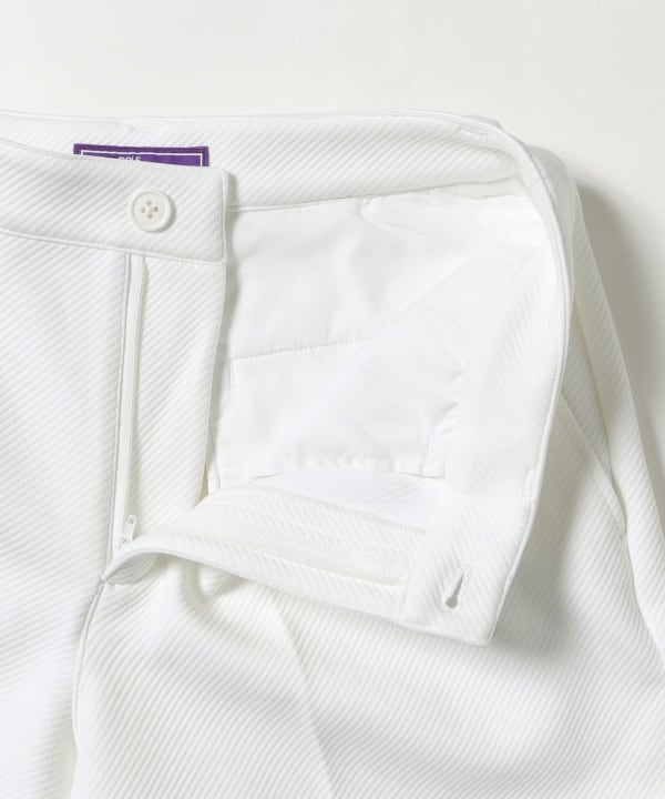 PURPLE LABEL / バイヤス柄織り 裾ダブル ショートパンツ