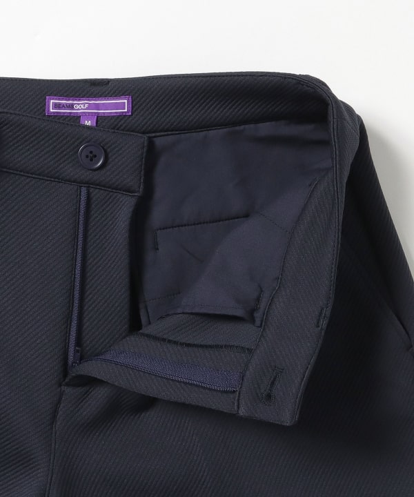 PURPLE LABEL / バイヤス柄織り 裾ダブル ショートパンツ