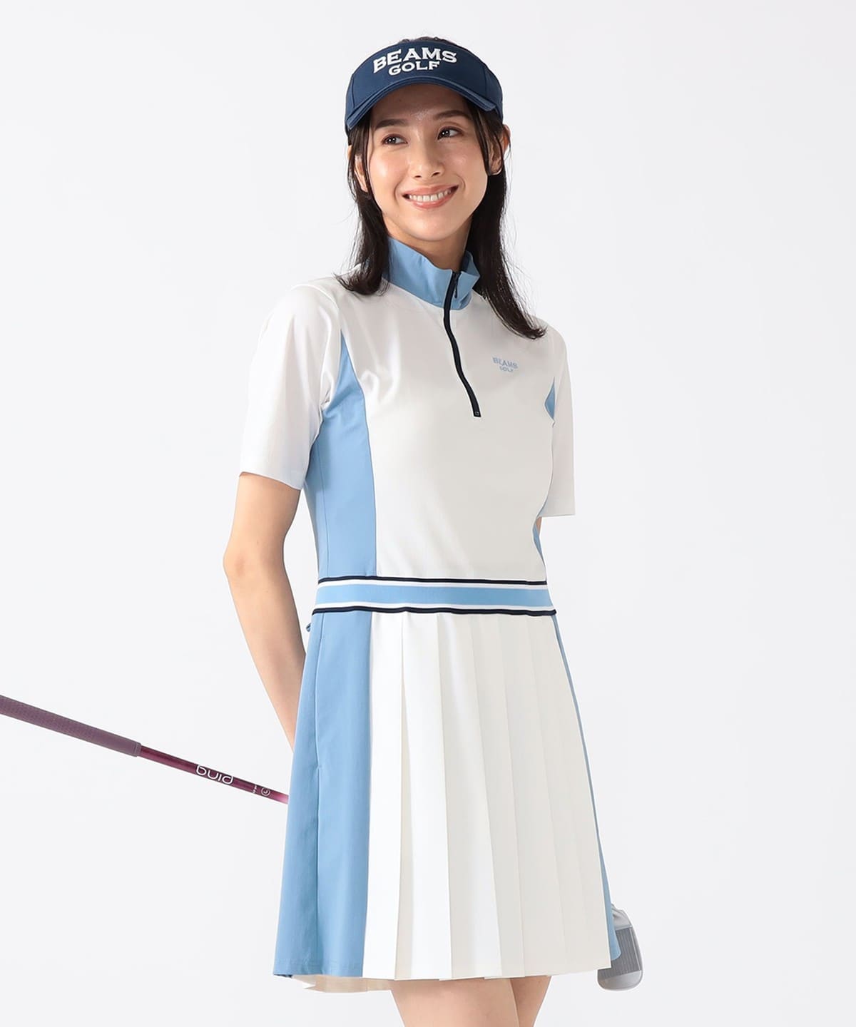 BEAMS GOLF ビームスゴルフ 長袖 天竺 ポロワンピース M