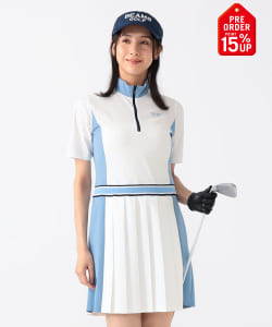 【+15%ポイントUP】PURPLE LABEL / 切替プリーツ ワンピース