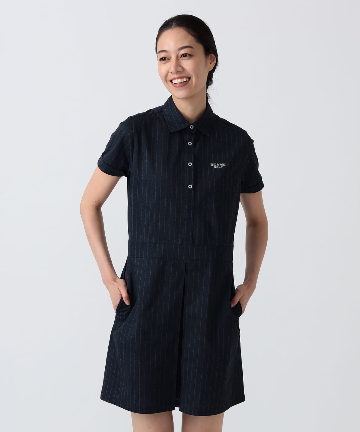 ◆美品◆ BEAMS GOLF 着回し　3way　ワンピース　ブラック　M BEAMS GOLF（ビームス ゴルフ）PURPLE LABEL / ストライプ シャツ