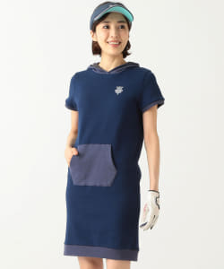 ▲BEAMS GOLF PURPLE LABEL / 配色フード ワンピース