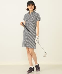BEAMS GOLF PURPLE LABEL / トリコット ストライプ ワンピース