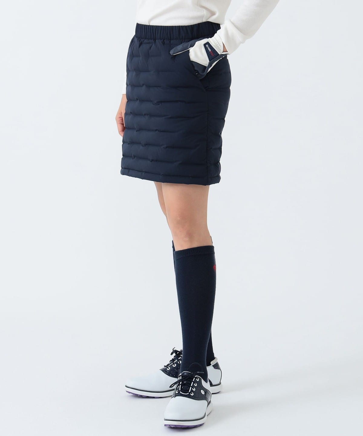 PURPLE LABEL / 接結ダウン スカート． スカート WOMEN NAVY M