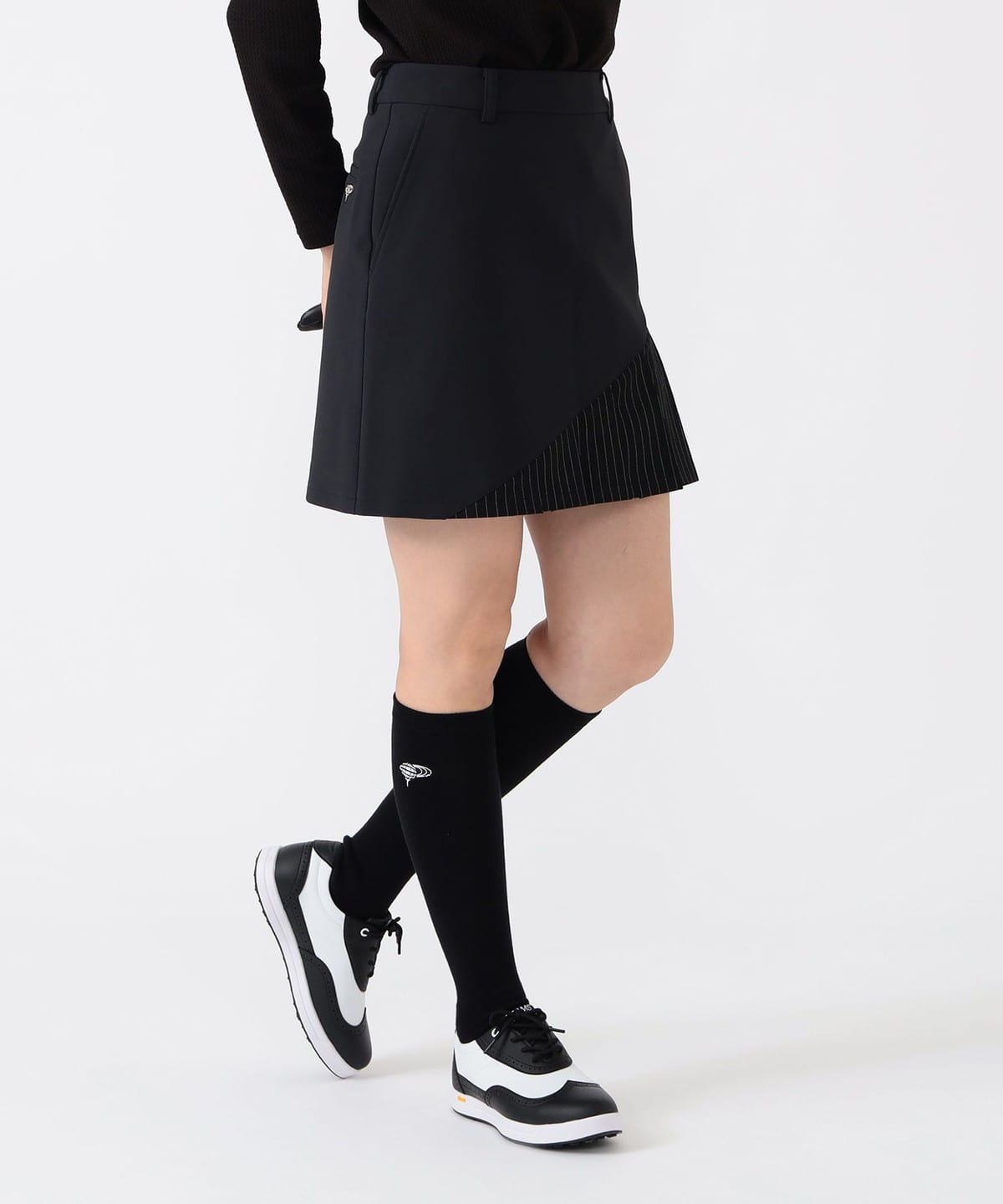 PURPLE LABEL / 切替ストライプ ストレッチ プリーツスカート スカート WOMEN BLACK S PURPLE LABEL / 切替ストライプ ストレッチ プリーツスカート スカート WOMEN BLACK S