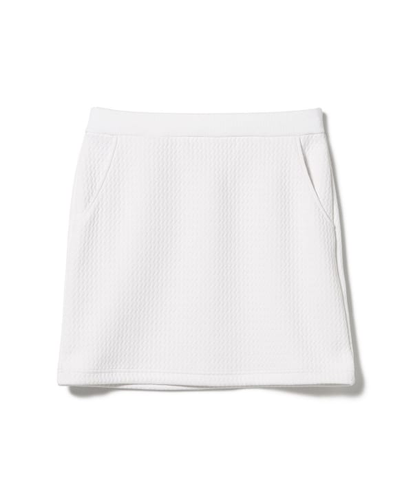 BEAMS GOLF ストレッチホワイトスカート BEAMS GOLF ビームスゴルフ ストレッチ フロントボタン スカート
