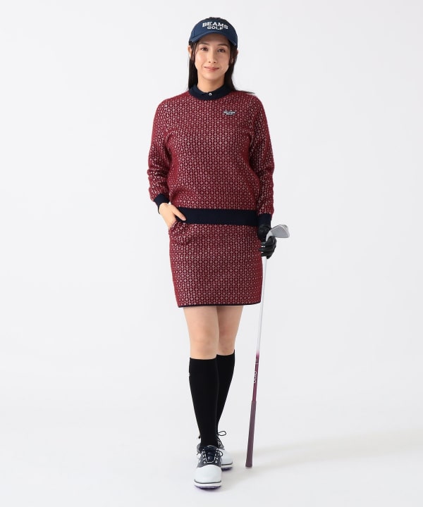BEAMS GOLF（ビームス ゴルフ）PURPLE LABEL / 幾何学柄 ニット