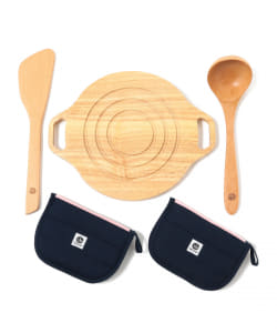 【期間限定販売商品】UNILLOY@B印マーケット / 木べら・お玉・鍋敷き・ミトン5点セット