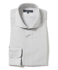 ▲B:MING by BEAMS / COOLMAX(R) グラフチェック カッタウェイカラー ドレスシャツ