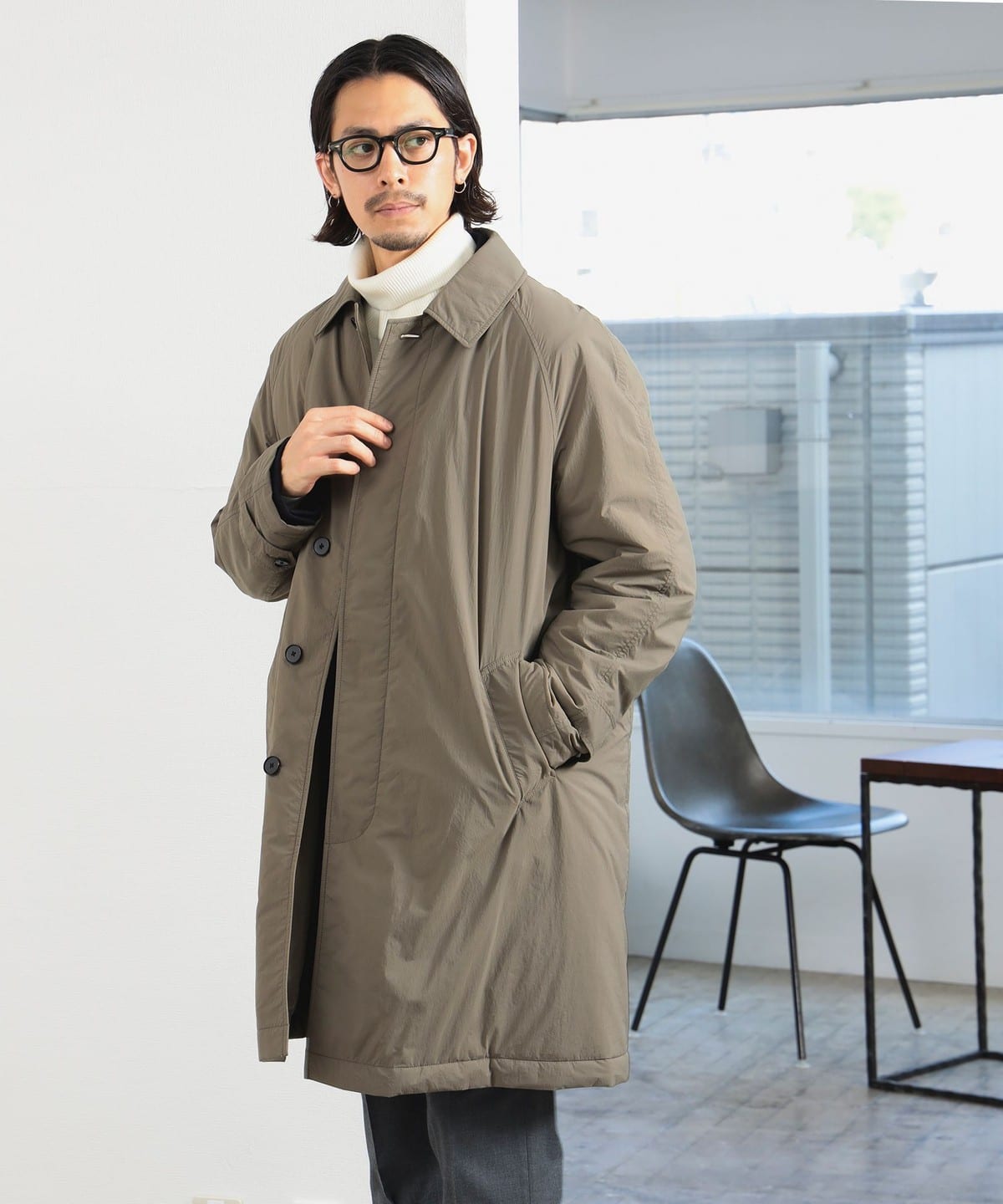 ビームス Sorona(R) 中綿 ステンカラーコート 23AW