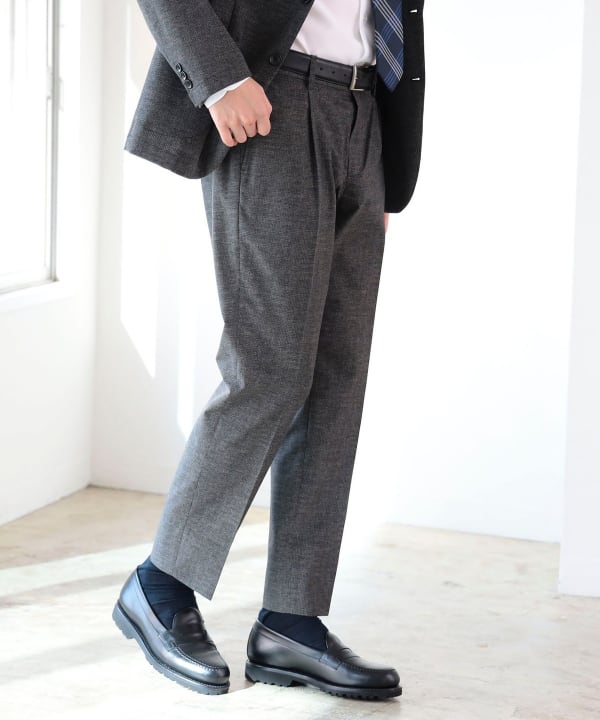 BRIEFING スラックス　パンツ　ネイビーBOG213M02 撥水・通気性】COOL COMFORT シルク混 ピンチェック スラックス