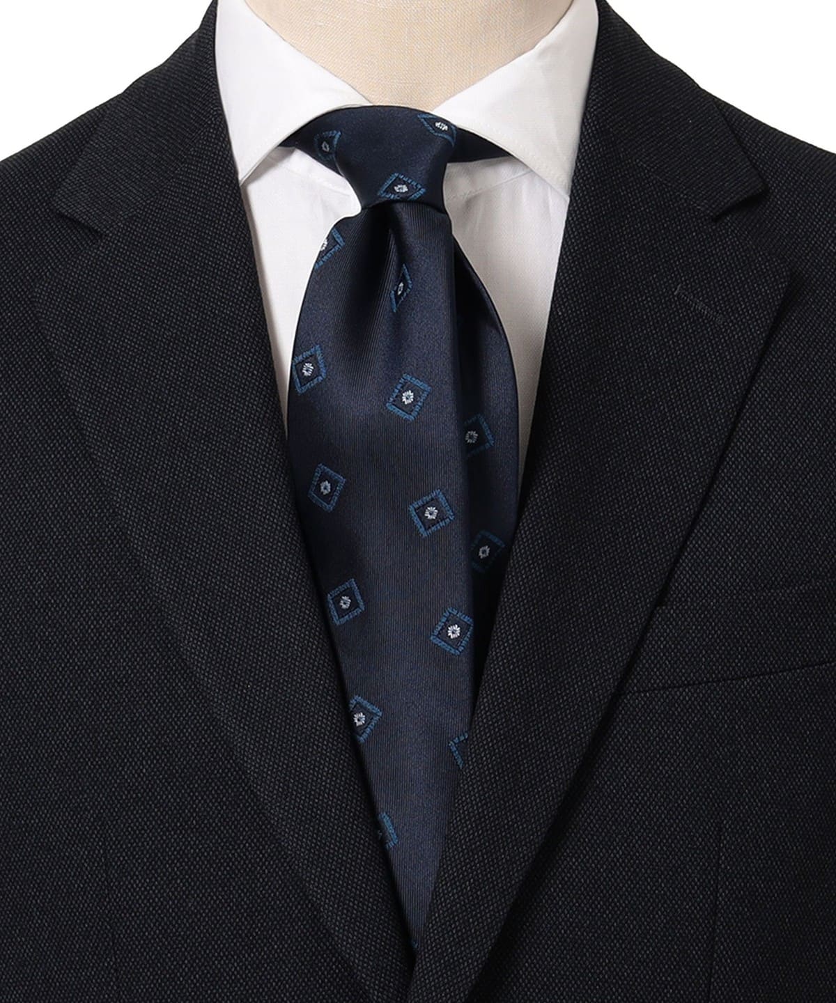 シルク 小紋柄 ネクタイ① 23AW スーツ・ネクタイ MEN DARK BLUE ONE SIZE シルク 小紋柄 ネクタイ① 23AW スーツ・ネクタイ MEN DARK BLUE ONE SIZE