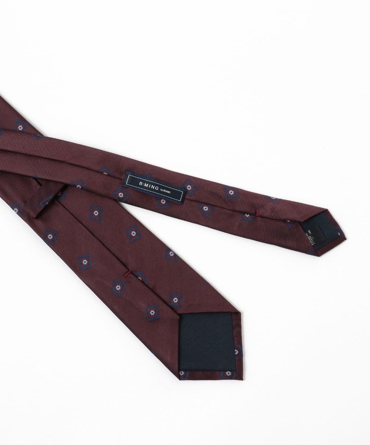 roHERMÈS バーガンディ ネクタイ① B:MING by BEAMS（ビーミング by ビームス）シルク 小紋柄
